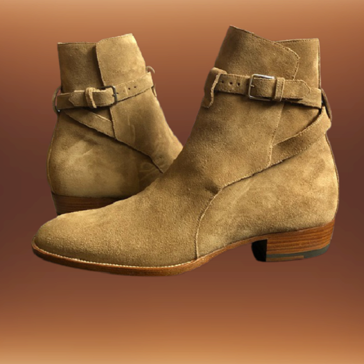 Handmade Mens Beige suede Jodhpurs boot, Men casual wear ankle boots