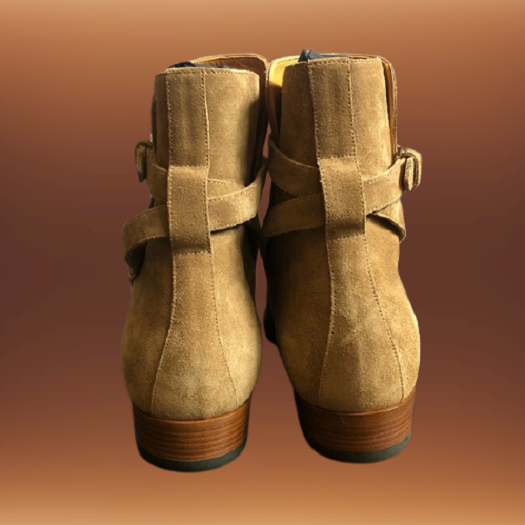 Handmade Mens Beige suede Jodhpurs boot, Men casual wear ankle boots