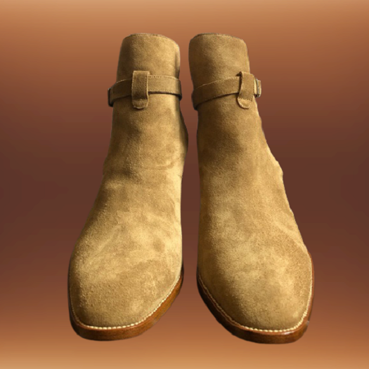 Handmade Mens Beige suede Jodhpurs boot, Men casual wear ankle boots