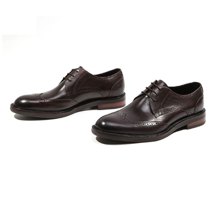 Handmade Men's Black & Brown Leather Wingtip Dress Shoes