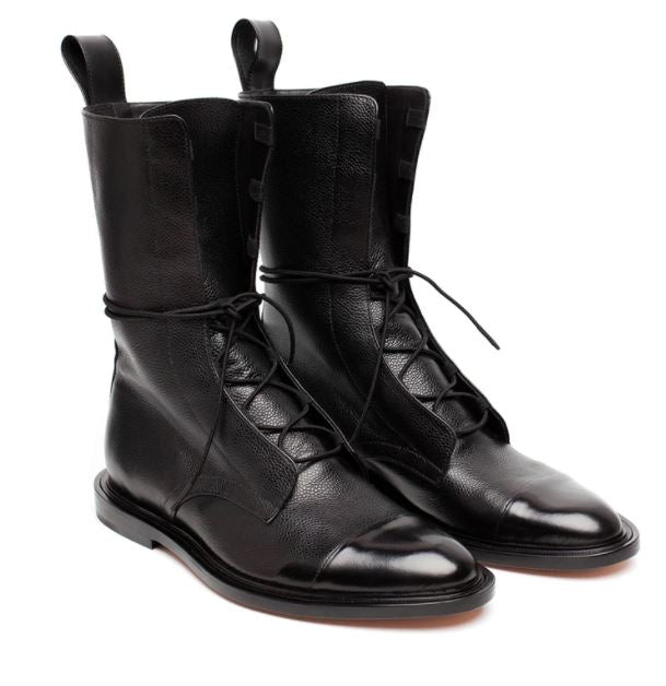 Handmade Mens Black leather High ankle boots, Men black Leather rider boots