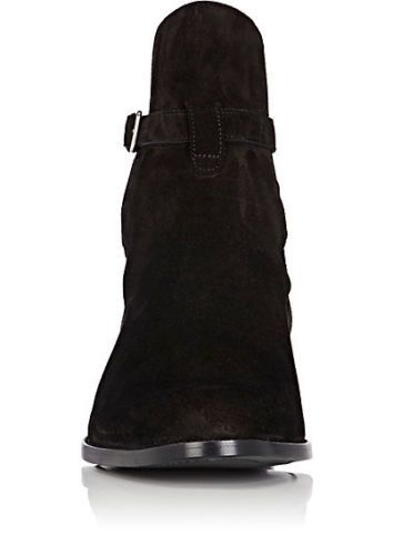 Handmade Mens Black Suede Leather Boots, Men Black Jodhpurs Leather Boot