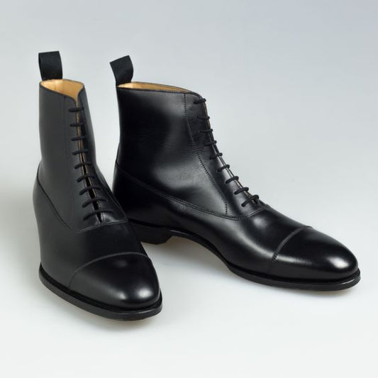 Handmade Mens black tuxedo dress boots, Men black xfords toe ankle boot