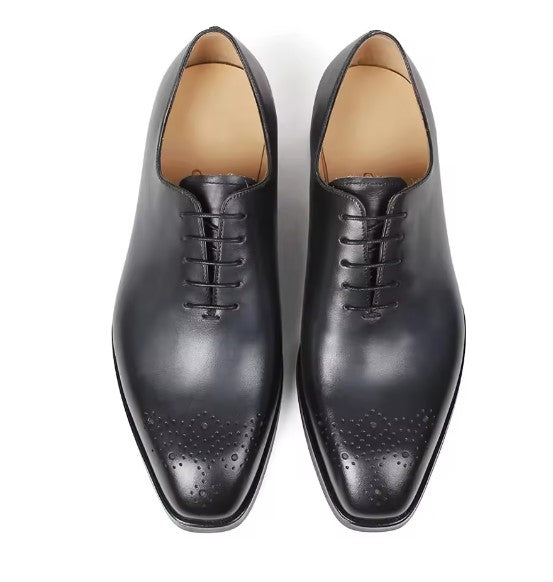 Handmade Mens Black tuxedo shoes, Men leather Oxford shoes, Men brogue shoe