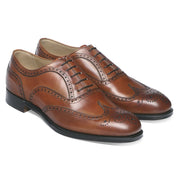 Handmade Brown Leather Wingtip Brogue Shoes - Image 2