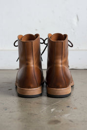 Handmade Mens Brown Lace up high ankle boots, Mens Biker boots, Mens boots - back-view
