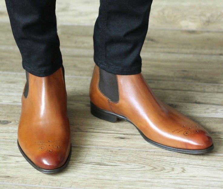 Handmade Mens brown leather chelsea boots, Men dress boots, ankle boots men