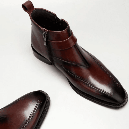 Handmade Mens Brown ankle boots, Men leather dress boots