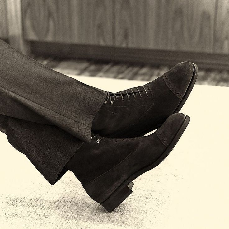 Handcrafted Men's Brown Suede Ankle Boots with Leather Sole