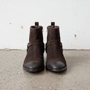 Handmade Mens Brown suede ankle Boots, Mens zipper boot - front-view