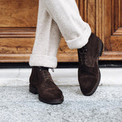 Handcrafted Men's Brown Suede Oxfords Ankle Dress Boots