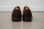 Handmade Mens Brown Suede formal derby shoes, Men Brown suede dress shoes - back-view