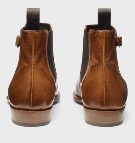 Handmade Mens Casual Leather Chelsea Boots, Square Toe Leather Ankle Boots