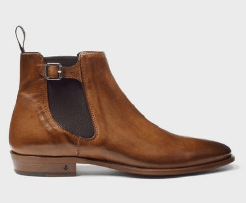 Handmade Mens Casual Leather Chelsea Boots, Square Toe Leather Ankle Boots