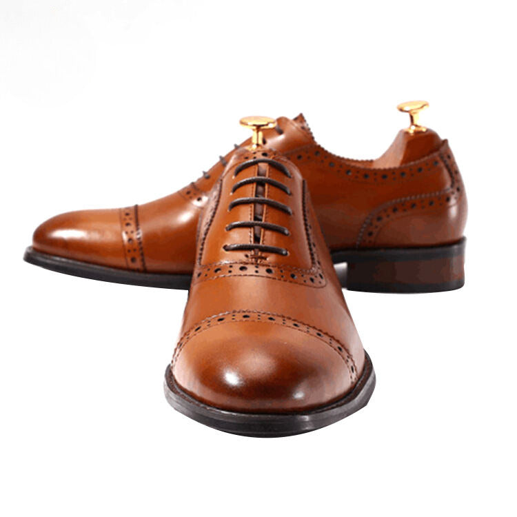 Handmade Men's Cow Leather Brogue Shoes