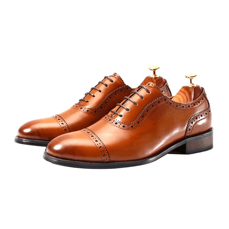 Handmade Men's Cow Leather Brogue Shoes