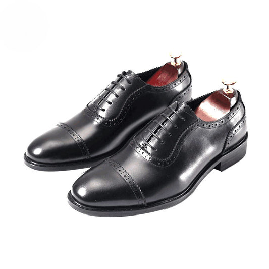 Handmade Men's Cow Leather Brogue Shoes