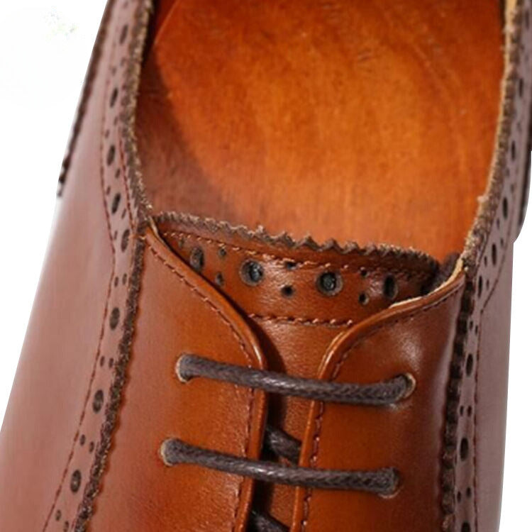 Handmade Men's Cow Leather Brogue Shoes