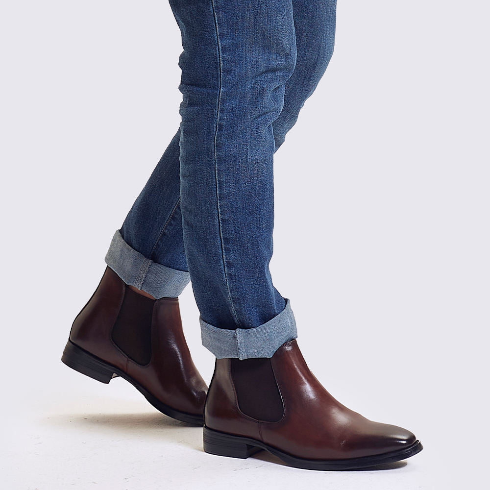 Handmade Men's Cow Leather Chelsea Boots