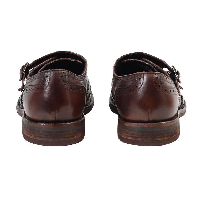 Handmade Men's Cow Leather Formal Monk Shoes