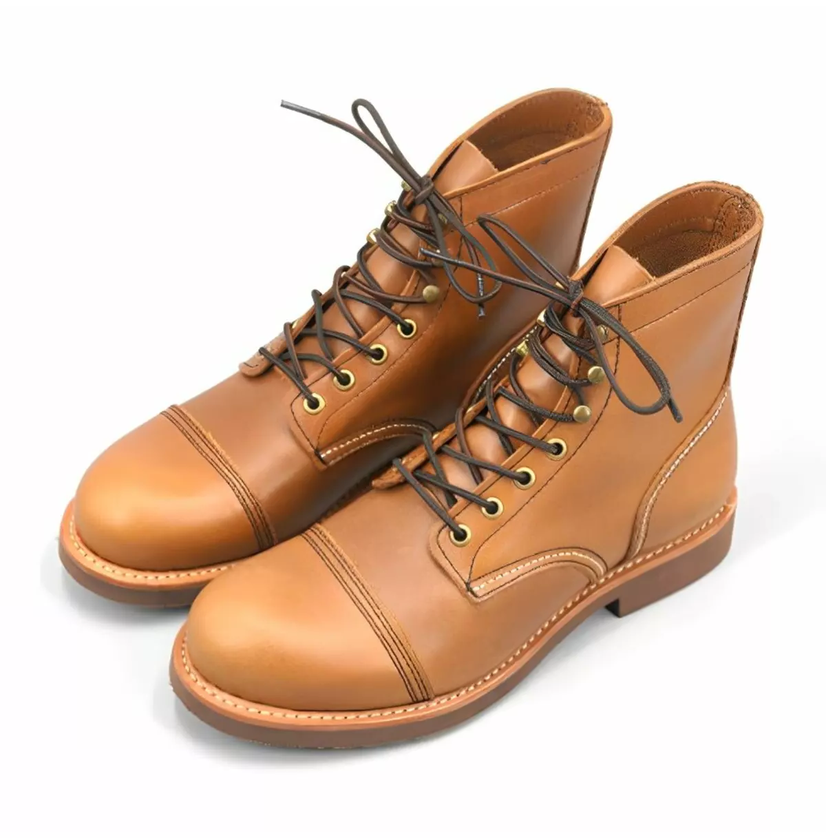 Men's Handmade Cow Leather Lace-up Ankle Boots