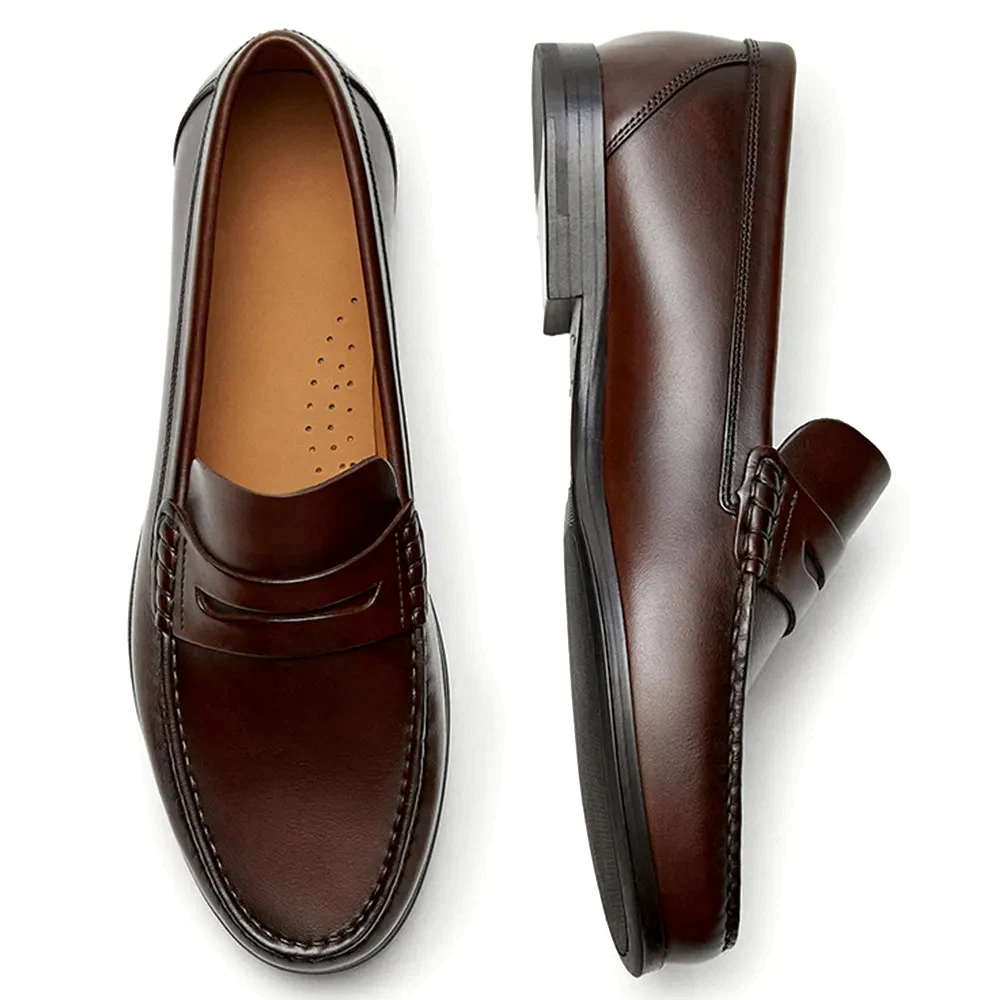 Handmade Men's Cow Leather Loafer Shoe