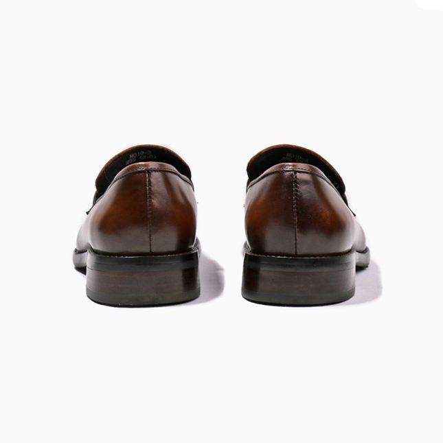 Handmade Men's Cow Leather Loafer Shoes