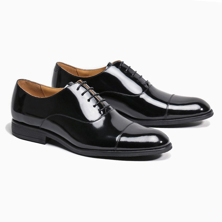 Handmade Men's Polished Cow Leather Oxford Dress Shoes