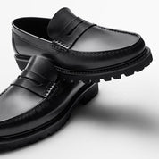 Handmade Men's Cow Leather Penny Loafers - Image 2