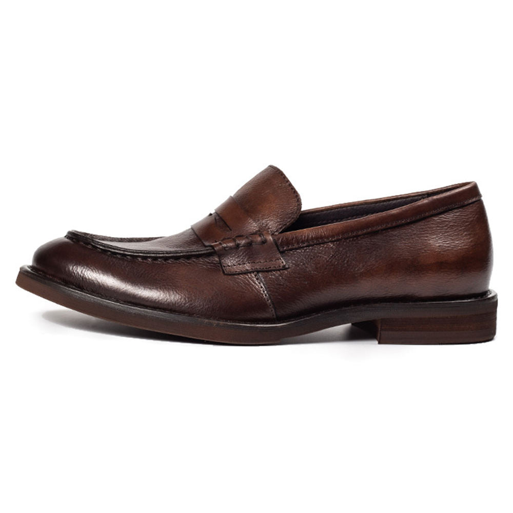 Handmade Men's Cow Leather Slip-On Dress Shoes