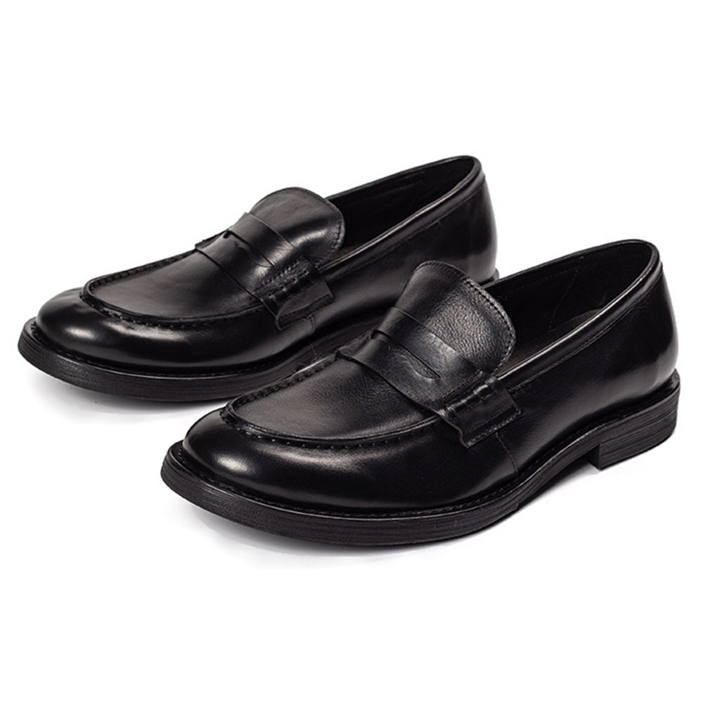 Handmade Men's Cow Leather Slip-On Dress Shoes