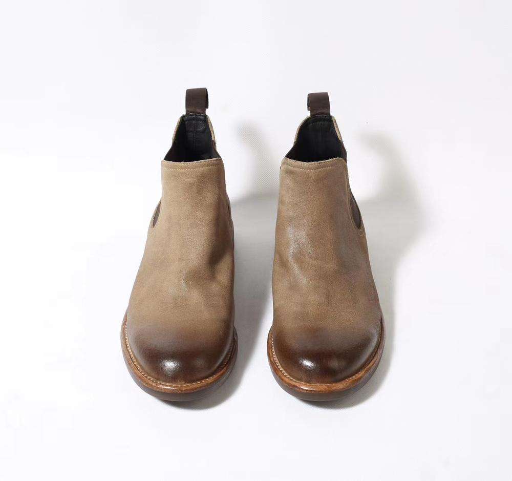 Handmade Men's Cow Leather Suede Casual Chelsea Boots