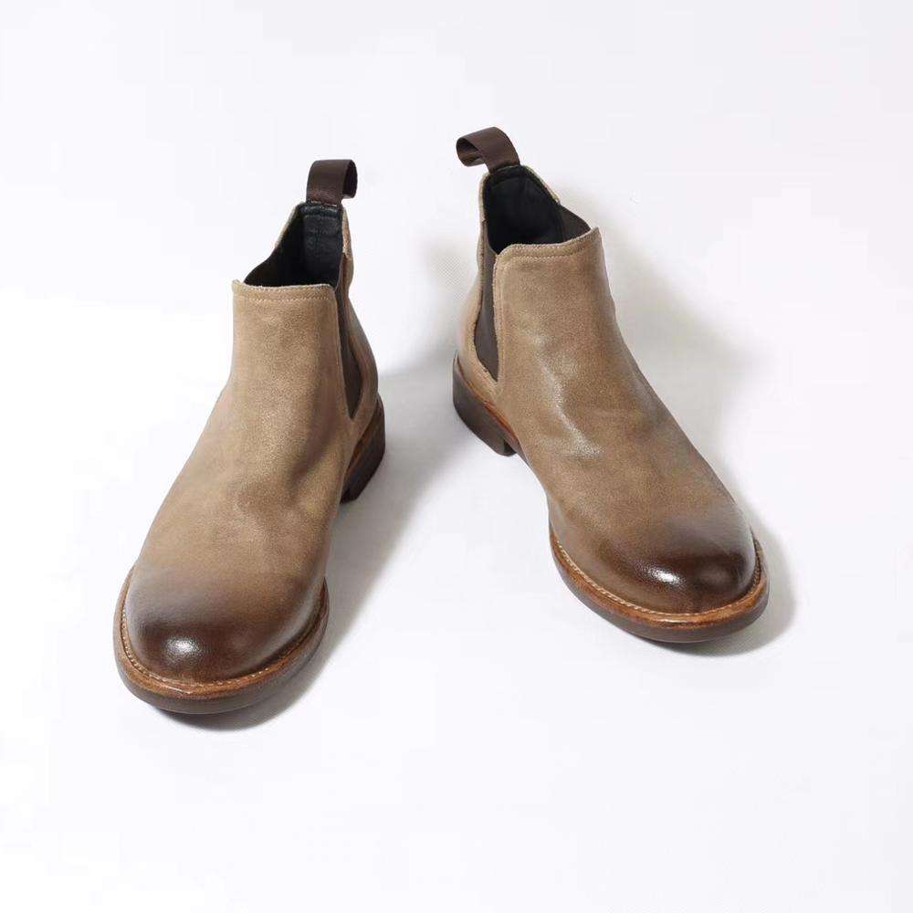 Handmade Men's Cow Leather Suede Casual Chelsea Boots