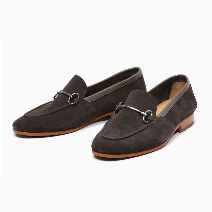 Handmade Men's Cow Leather Suede Tassel Moccasins - Elegant Slip-On Loafers