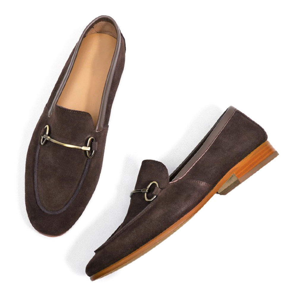 Handmade Men's Cow Leather Suede Tassel Moccasins - Elegant Slip-On Loafers