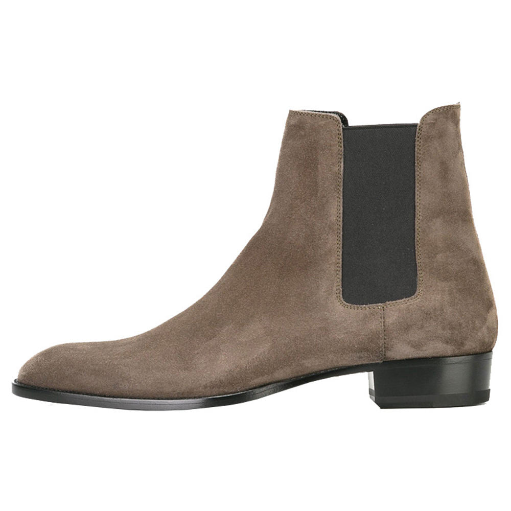 Men's Suede Zipper Boots - Handmade Cow Leather Footwear