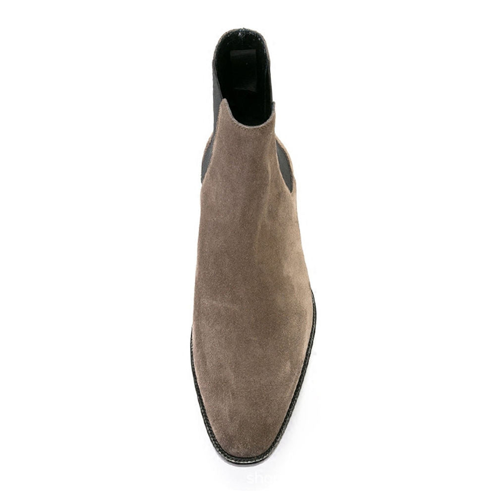 Men's Suede Zipper Boots - Handmade Cow Leather Footwear - Image 5