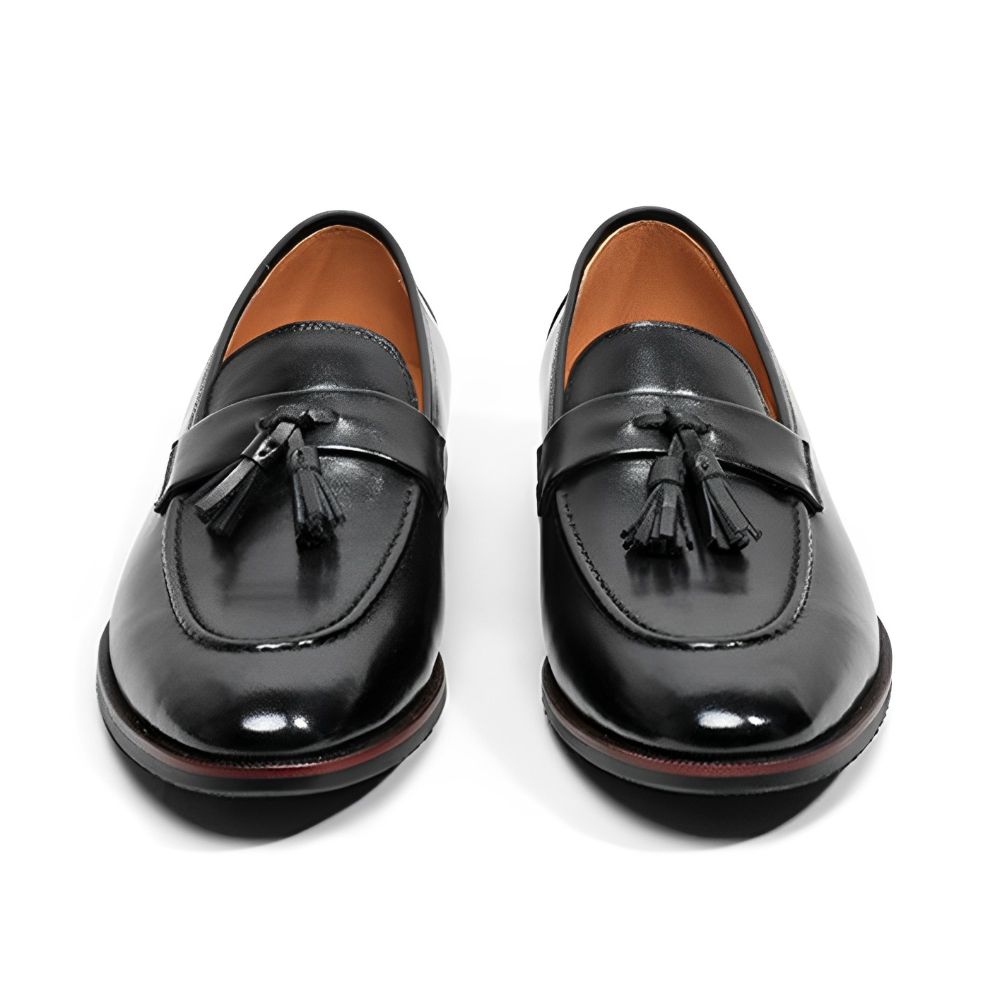 Handmade Men's Cow Leather Tassel Loafers