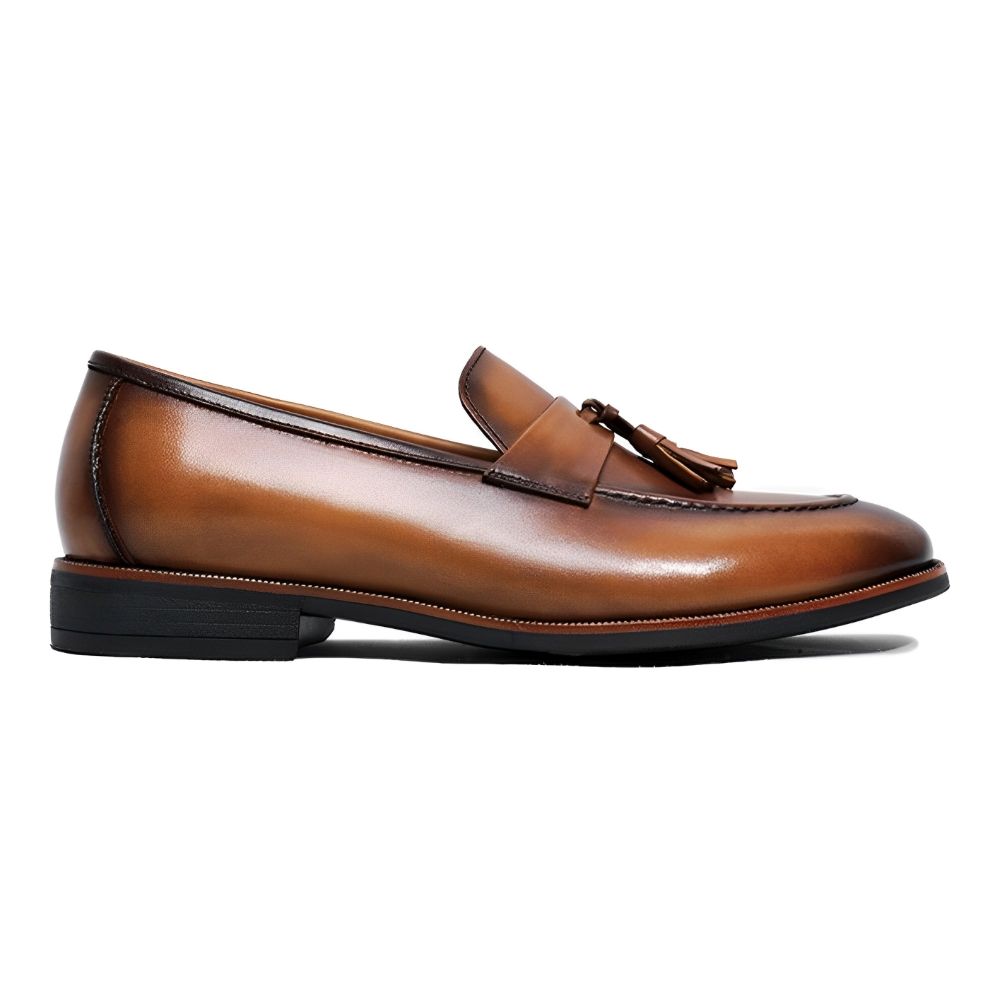 Handmade Men's Cow Leather Tassel Loafers