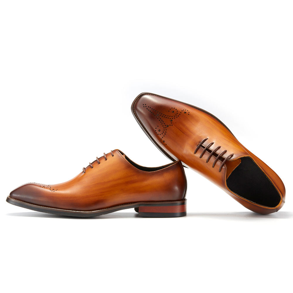 Handmade Men's Cow Leather Traditional Derbies - Leather Dress Shoes