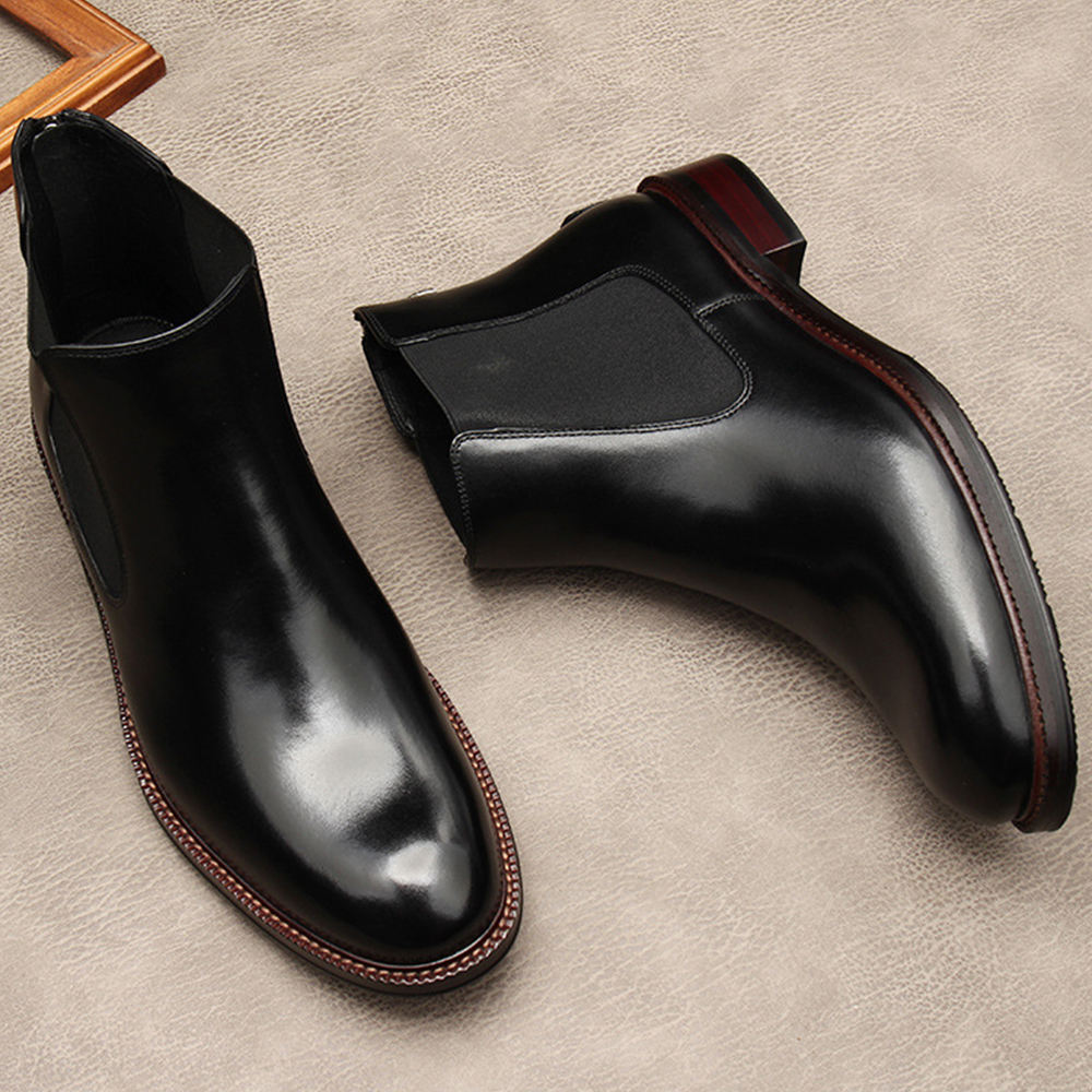 Handmade Men's Cow Premium Leather Dress Boots - Image 5