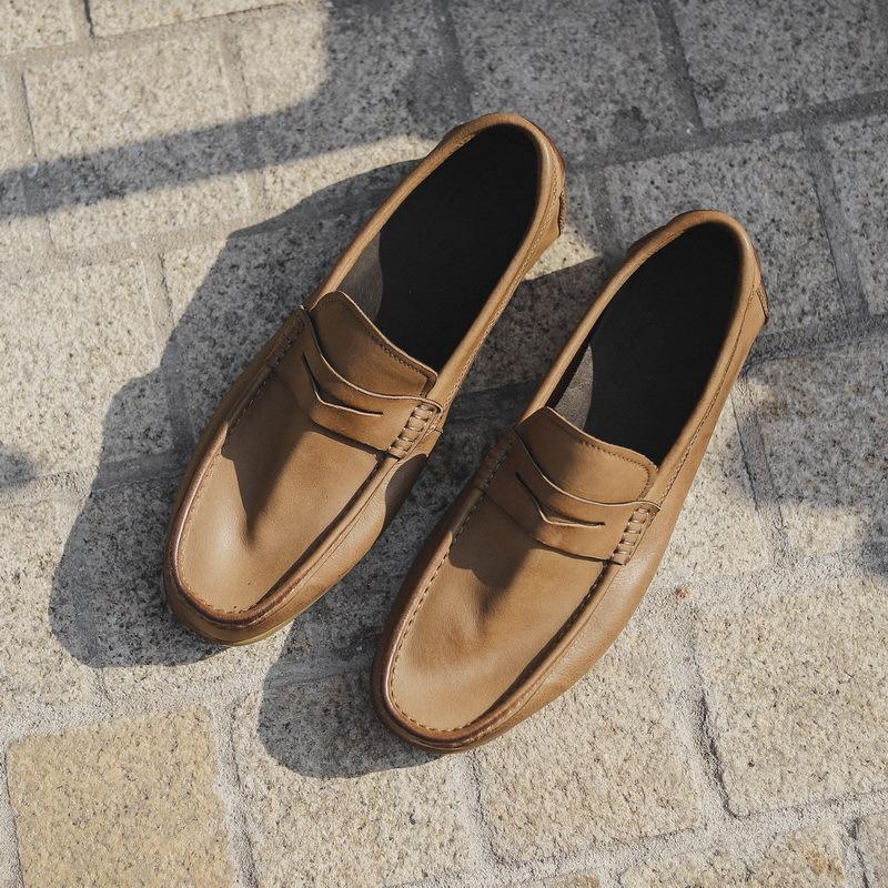 Handmade Men's Cow Suede Casual Loafer Shoes