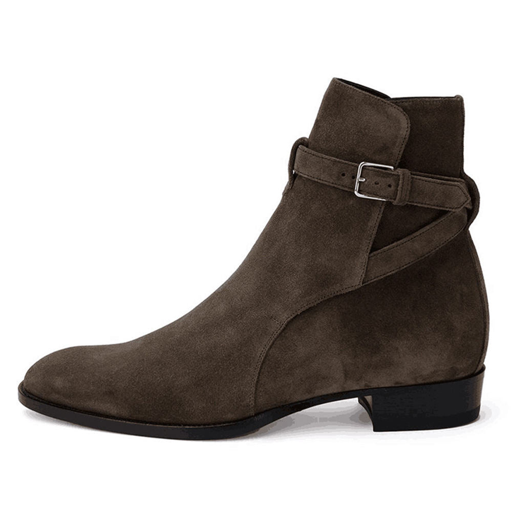 Handmade Men's Cow Suede Chelsea Boots - Image 2