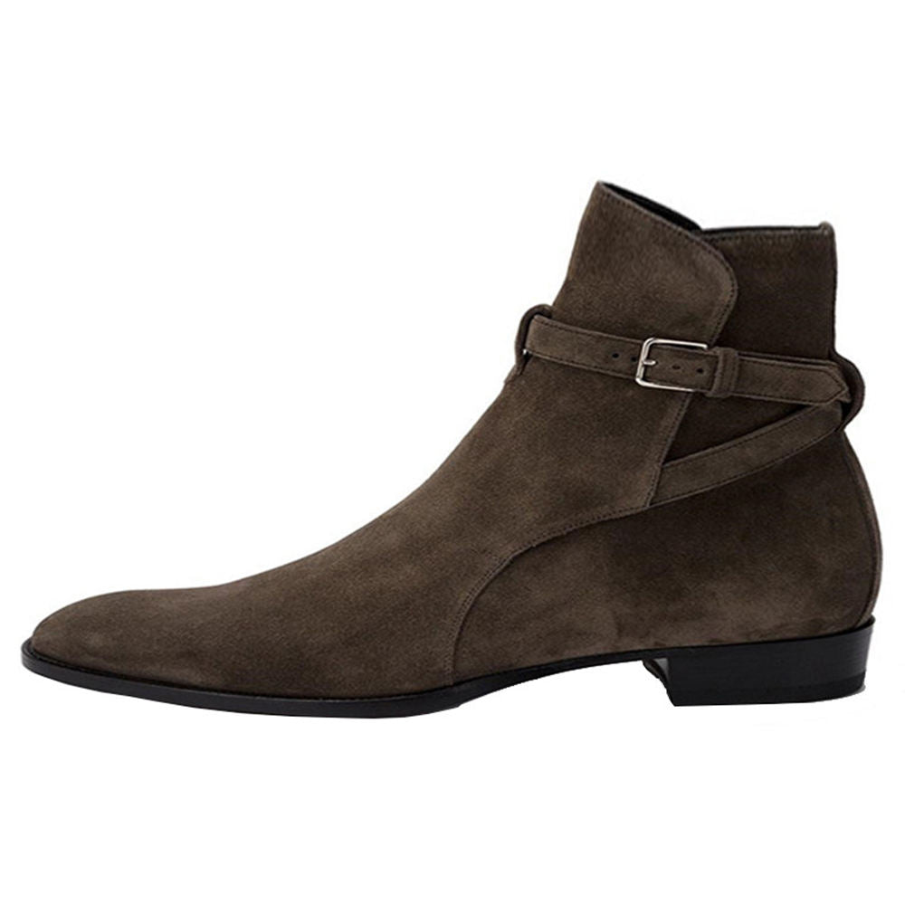 Handmade Men's Cow Suede Chelsea Boots - Image 3