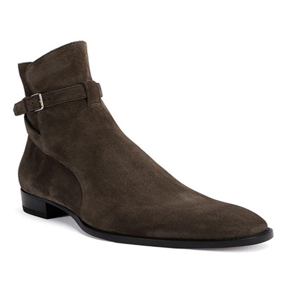 Handmade Men's Cow Suede Chelsea Boots - Image 5