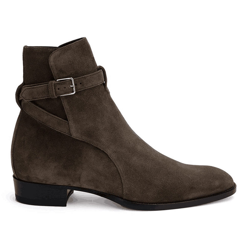Handmade Men's Cow Suede Chelsea Boots - Image 4