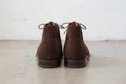 Handmade Mens Dark Brown Suede Chukka Boots, Men Brown Laceup Suede Boot - back-view