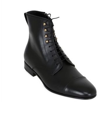 Handmade Mens Fashion Black Ankle Leather Boots, Men's Black Soldier Boots