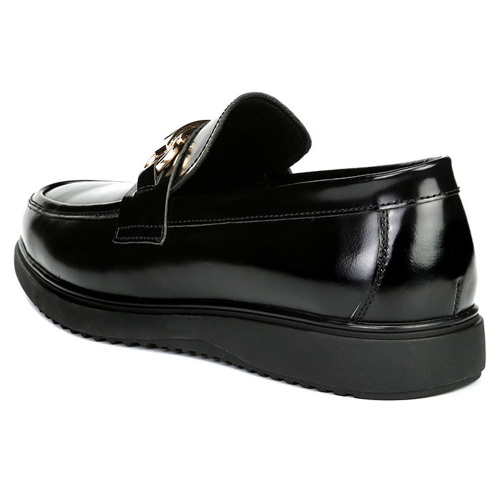 Handmade Men's Full Grain Glossy Leather Slip-Ons