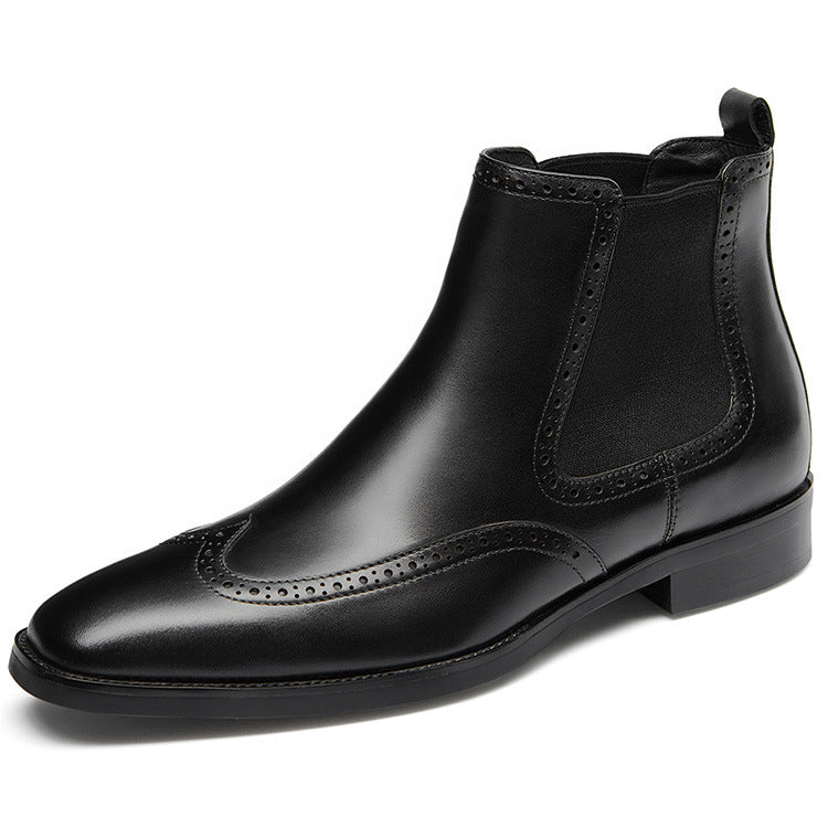 Handmade Men's Full Grain Leather Ankle Chelsea Boots